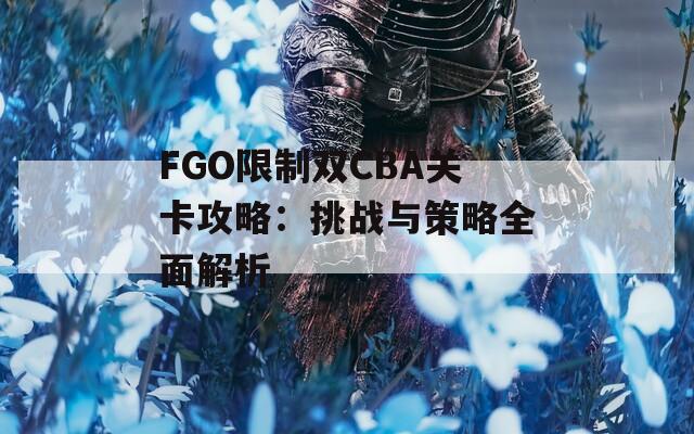 FGO限制双CBA关卡攻略：挑战与策略全面解析