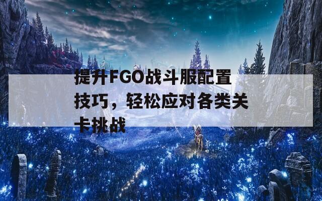 提升FGO战斗服配置技巧，轻松应对各类关卡挑战