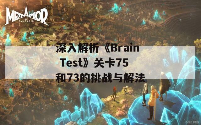 深入解析《Brain Test》关卡75和73的挑战与解法