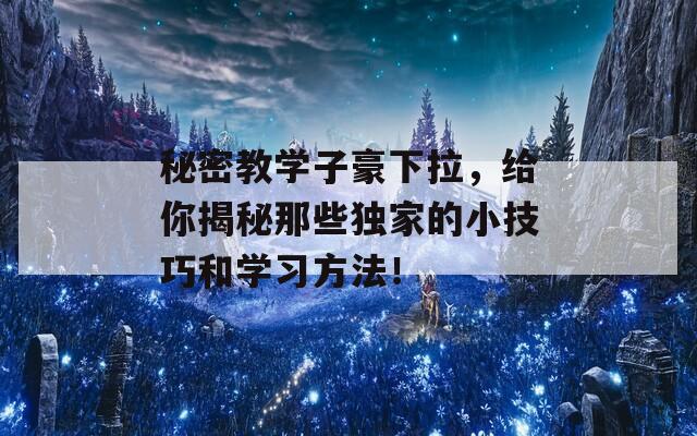 秘密教学子豪下拉，给你揭秘那些独家的小技巧和学习方法！