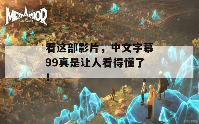 看这部影片，中文字幕99真是让人看得懂了！