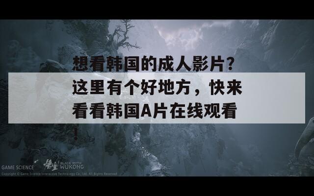 想看韩国的成人影片？这里有个好地方，快来看看韩国A片在线观看！