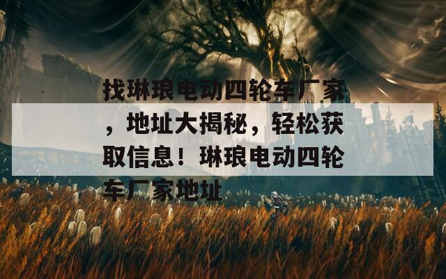 找琳琅电动四轮车厂家，地址大揭秘，轻松获取信息！琳琅电动四轮车厂家地址