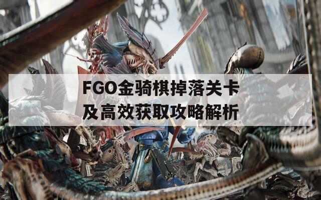 FGO金骑棋掉落关卡及高效获取攻略解析