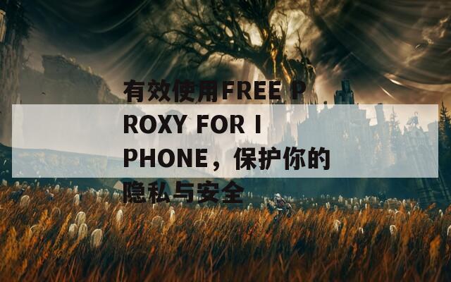 有效使用FREE PROXY FOR IPHONE，保护你的隐私与安全