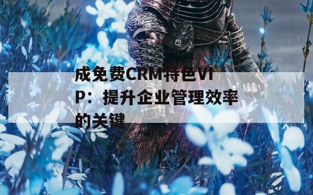 成免费CRM特色VIP：提升企业管理效率的关键