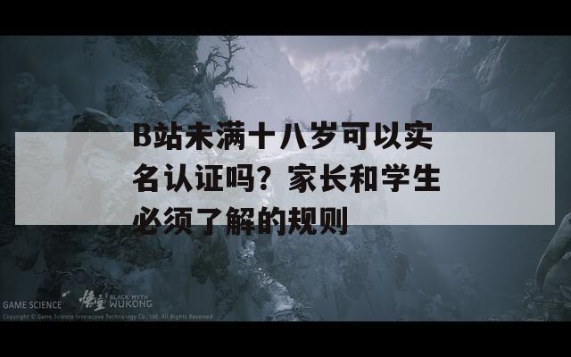 B站未满十八岁可以实名认证吗？家长和学生必须了解的规则