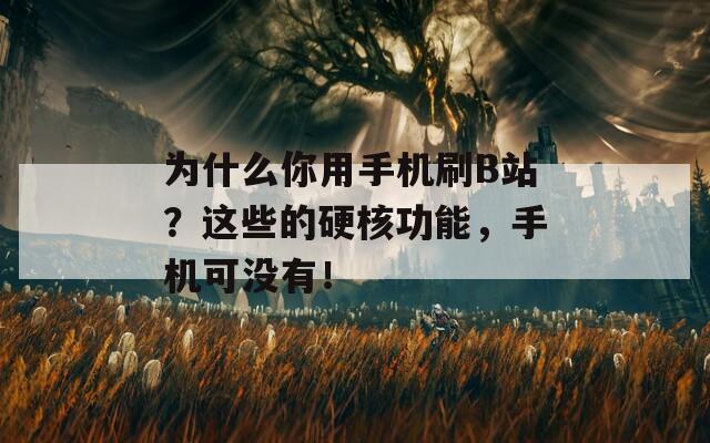 为什么你用手机刷B站？这些的硬核功能，手机可没有！