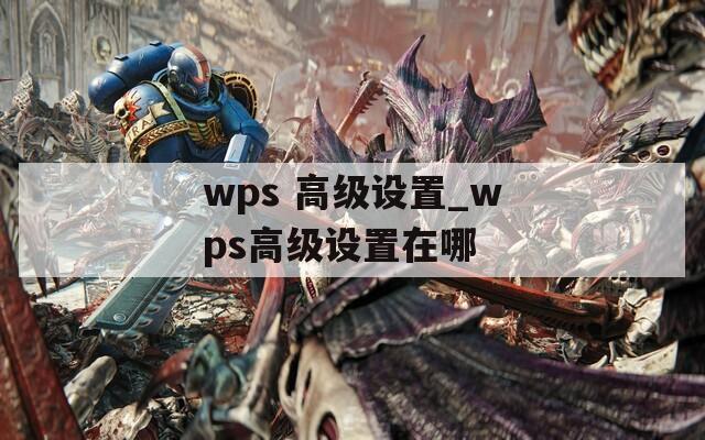 wps 高级设置_wps高级设置在哪